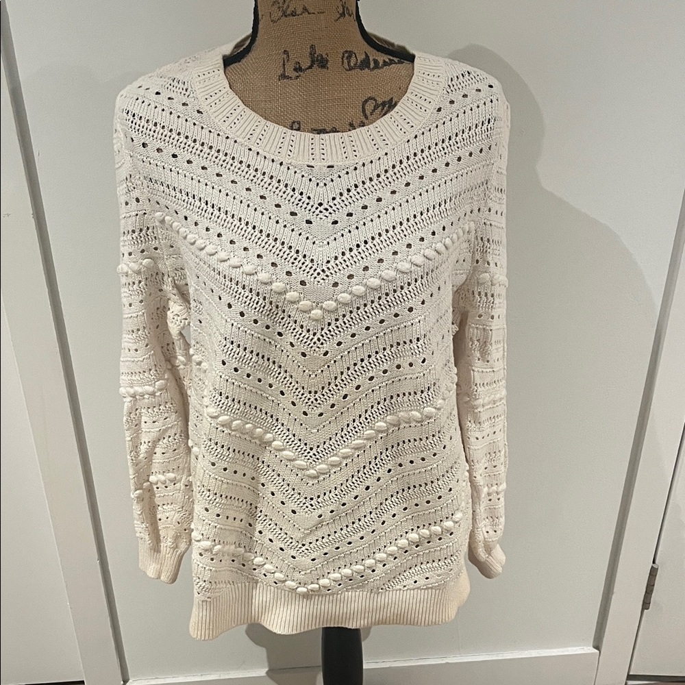 LOFT Textured Cream Sweater